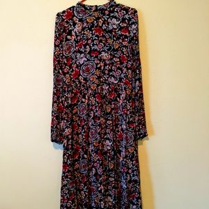 WOMEN'S FLORAL RED MIDI DRESS